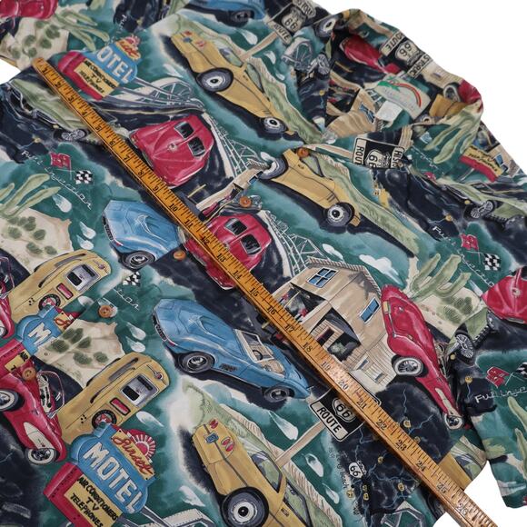 Vintage Paradise Found Hot Rod Muscle Car Allover Print Hawaiian Shirt - Picture 8 of 9
